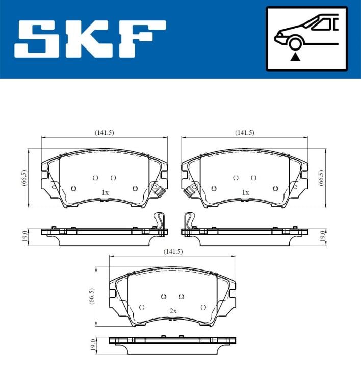 Jogo de 4 pastilhas de travão SKF ref. VKBP 80264 A